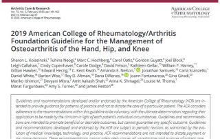 Colegio Americano de Reumatología: guía para el tratamiento de la osteoartritis de mano, cadera y rodilla